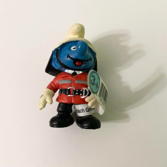 Vintage Smurfs Fireman Firefighter Figure Peyo PVC Toy Figurine - Picture 11 of 13